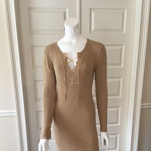 Michael Kors Lace Up Ribbed Dress